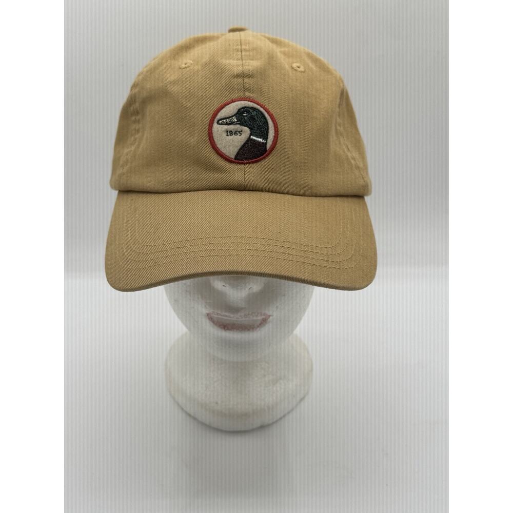 DUCK HEAD Hat Mallard Logo Patch Dad Cap Mens OSFM Khaki Tan Cotton Adjustable